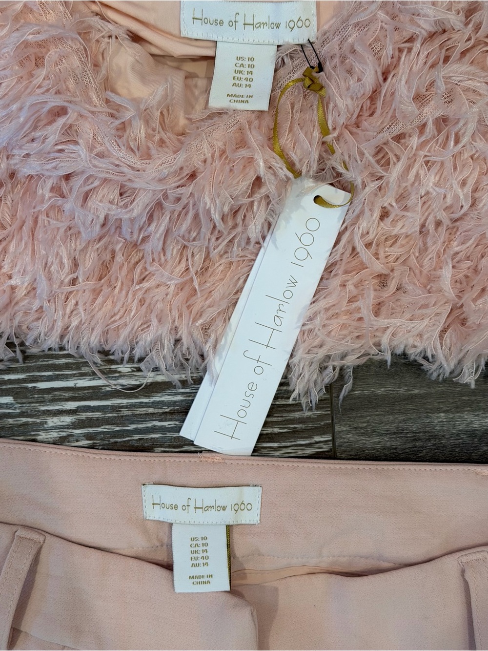 House of Harlow 1960 Blush Wide-Leg Pleated Trousers 2 piece set - Picture 5 of 9